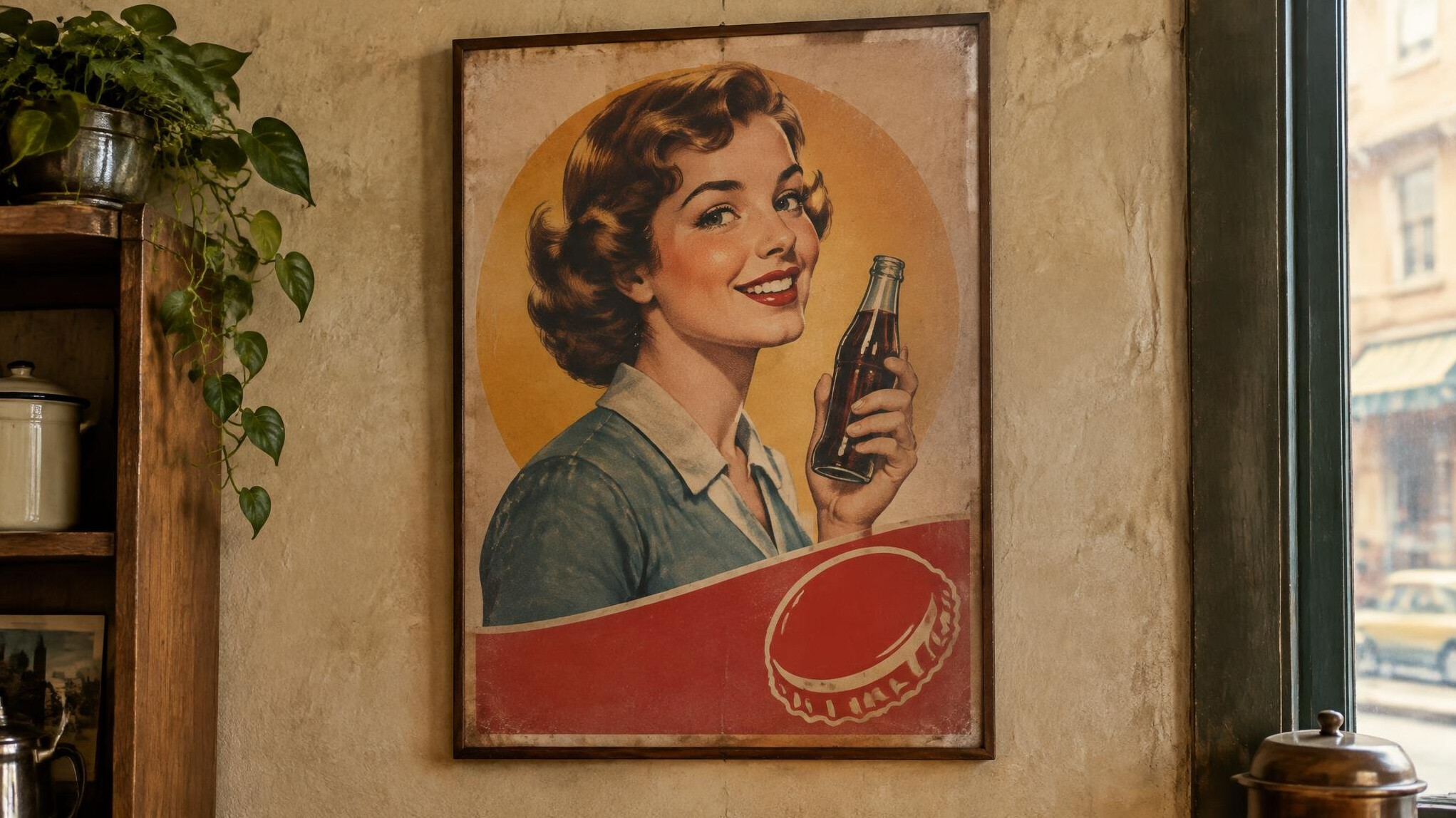 vintage poster on wall